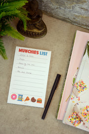 Lightly Toasted 'Munchies List' Notepad with pen and stationary 