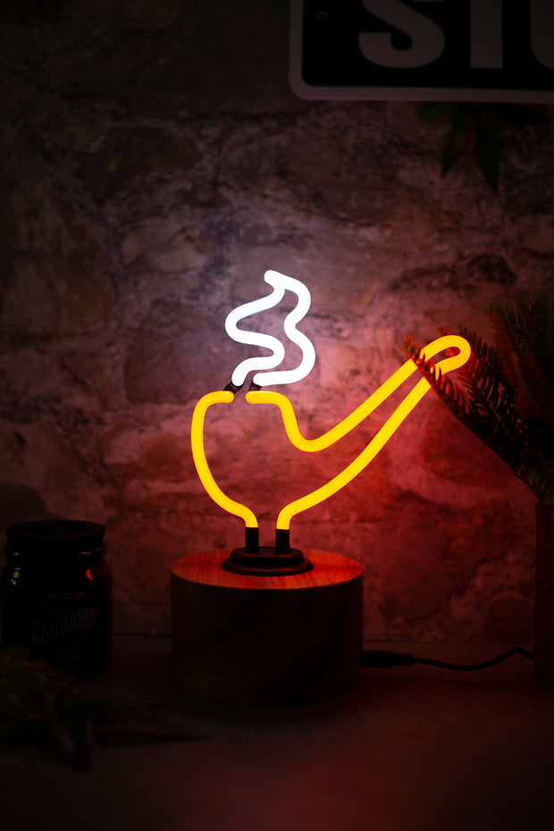 Lightly Toasted Pipe Neon Light lit in the dark 