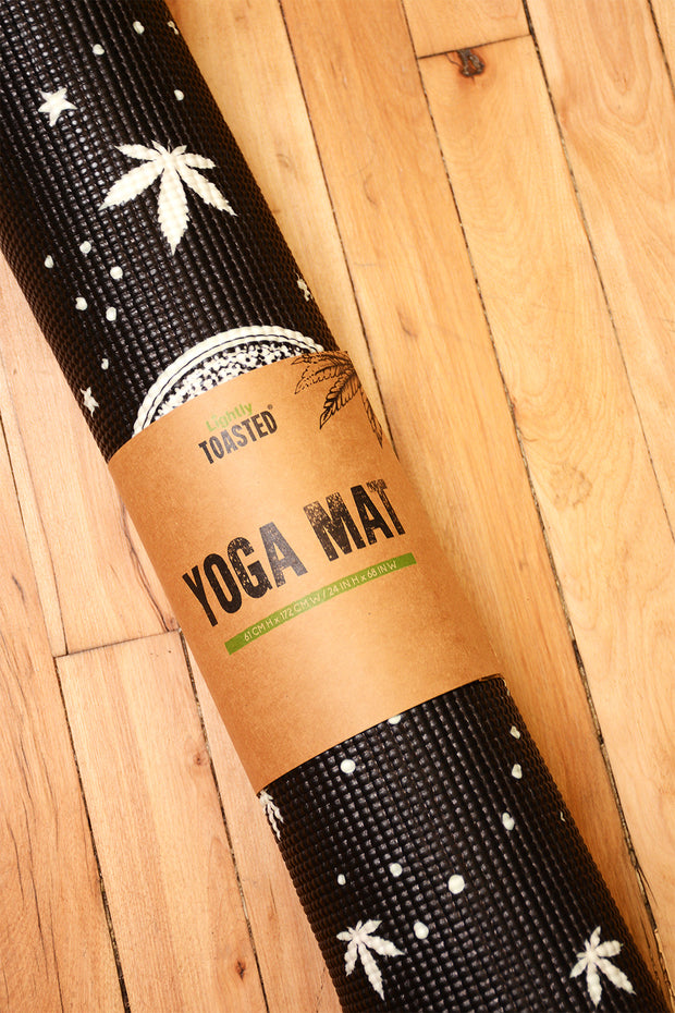 Lightly Toasted Planetary Yoga Mat rolled up 